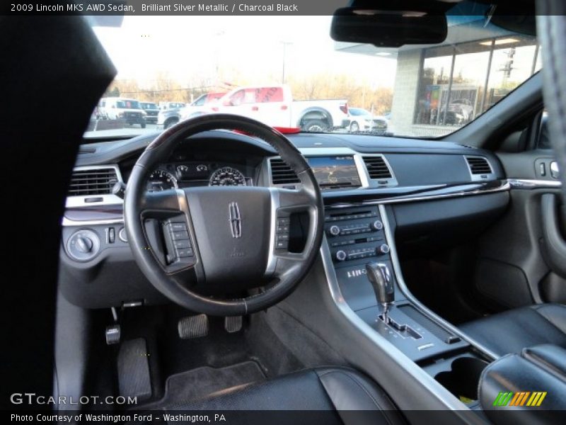 Brilliant Silver Metallic / Charcoal Black 2009 Lincoln MKS AWD Sedan