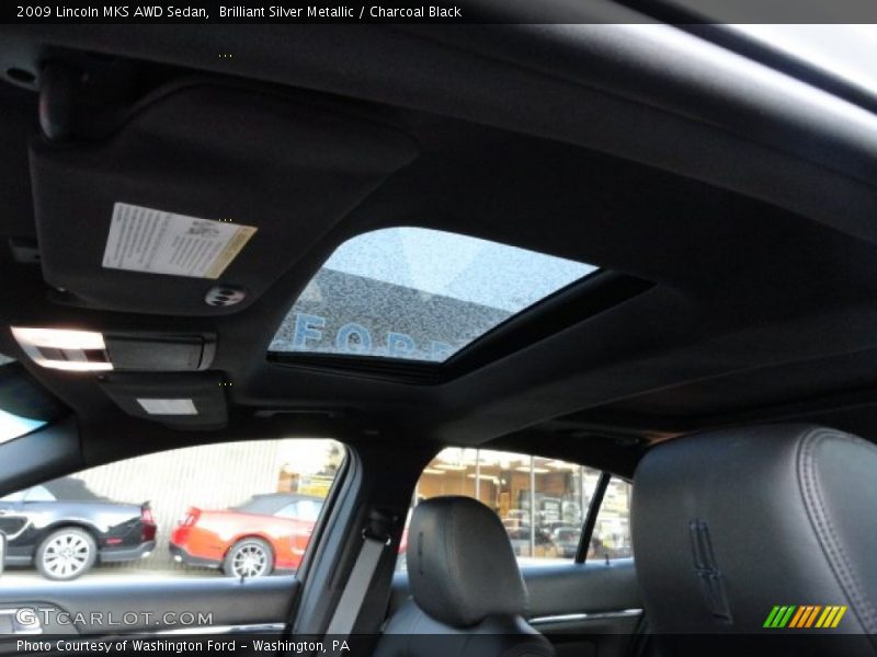 Brilliant Silver Metallic / Charcoal Black 2009 Lincoln MKS AWD Sedan