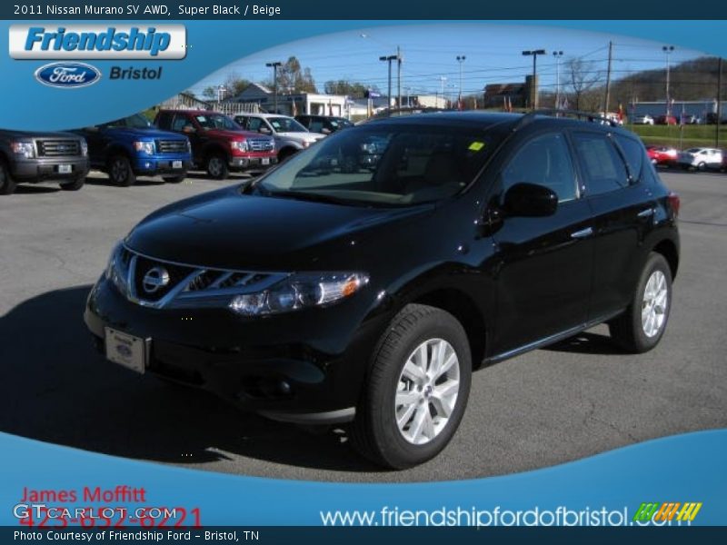 Super Black / Beige 2011 Nissan Murano SV AWD