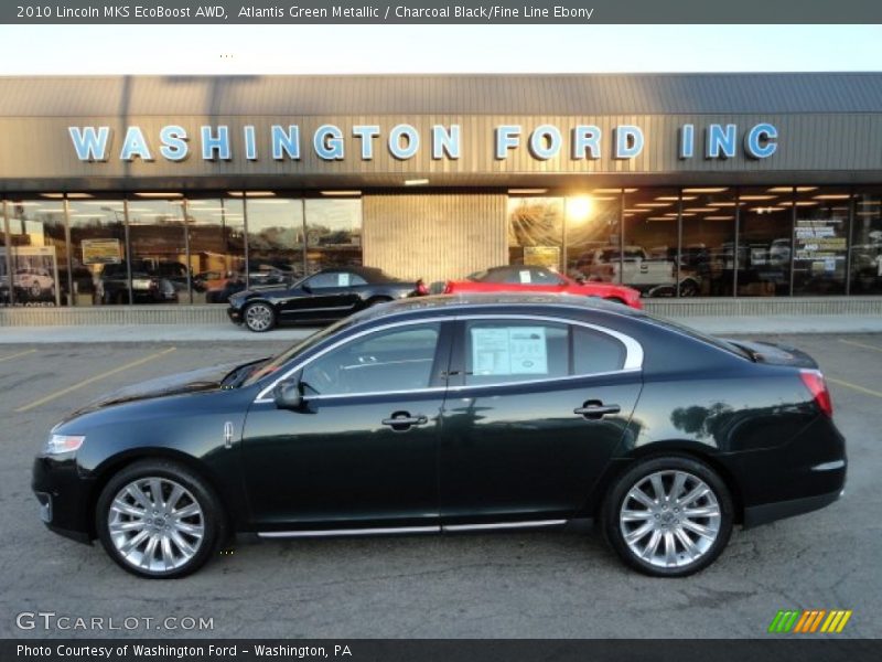 Atlantis Green Metallic / Charcoal Black/Fine Line Ebony 2010 Lincoln MKS EcoBoost AWD