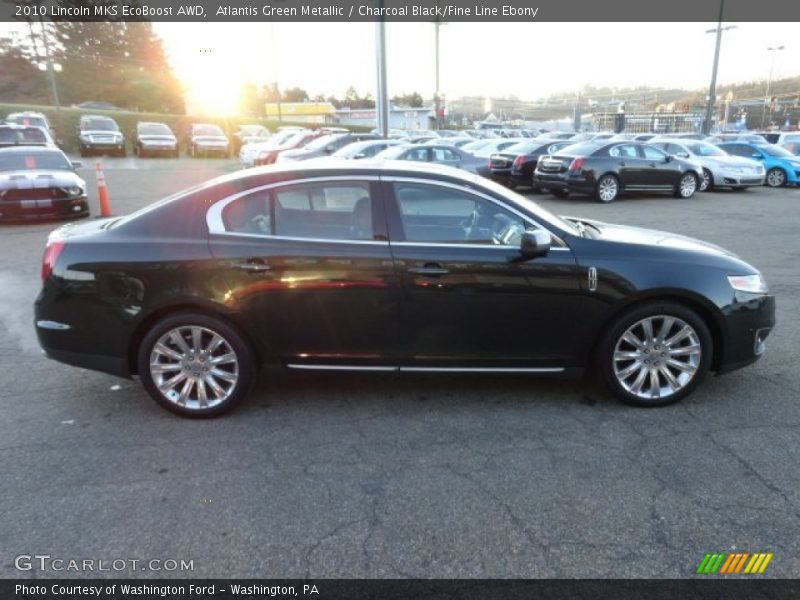 Atlantis Green Metallic / Charcoal Black/Fine Line Ebony 2010 Lincoln MKS EcoBoost AWD