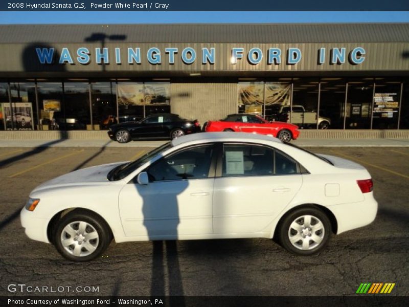 Powder White Pearl / Gray 2008 Hyundai Sonata GLS