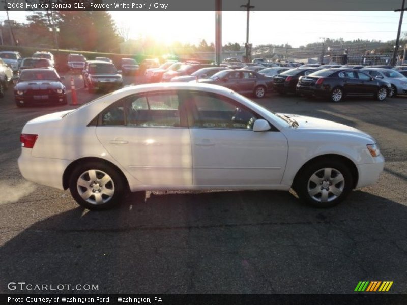 Powder White Pearl / Gray 2008 Hyundai Sonata GLS