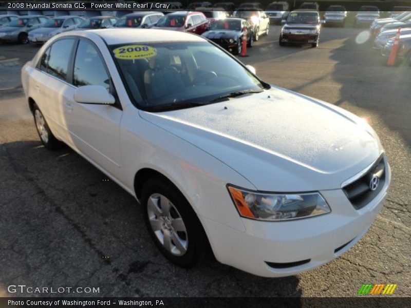 Powder White Pearl / Gray 2008 Hyundai Sonata GLS