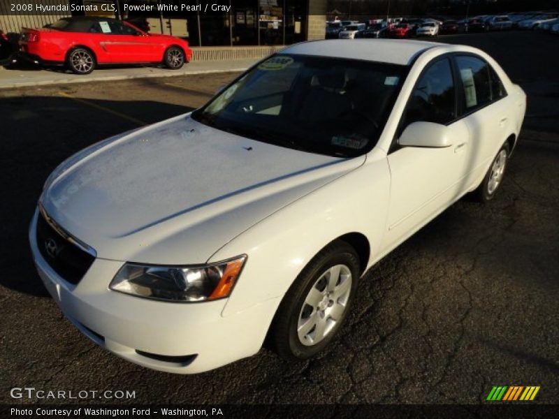 Powder White Pearl / Gray 2008 Hyundai Sonata GLS