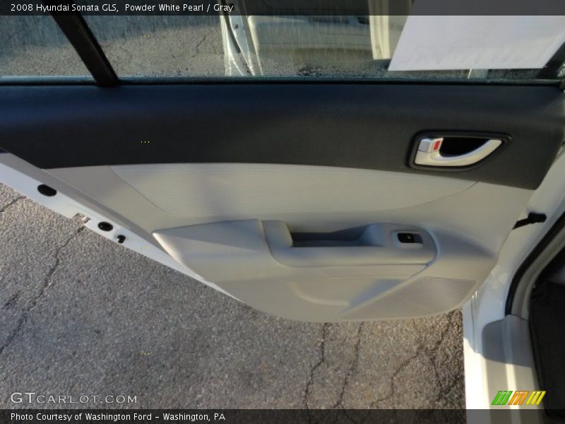 Powder White Pearl / Gray 2008 Hyundai Sonata GLS