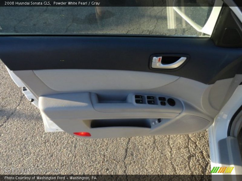 Powder White Pearl / Gray 2008 Hyundai Sonata GLS
