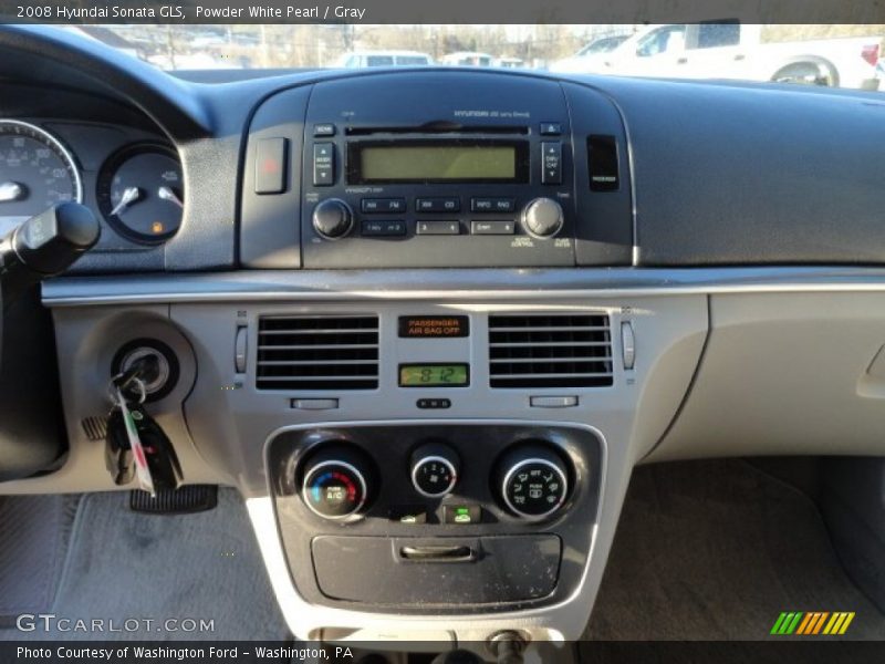 Powder White Pearl / Gray 2008 Hyundai Sonata GLS