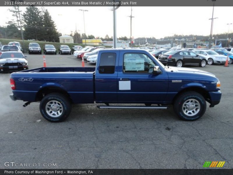 Vista Blue Metallic / Medium Dark Flint 2011 Ford Ranger XLT SuperCab 4x4