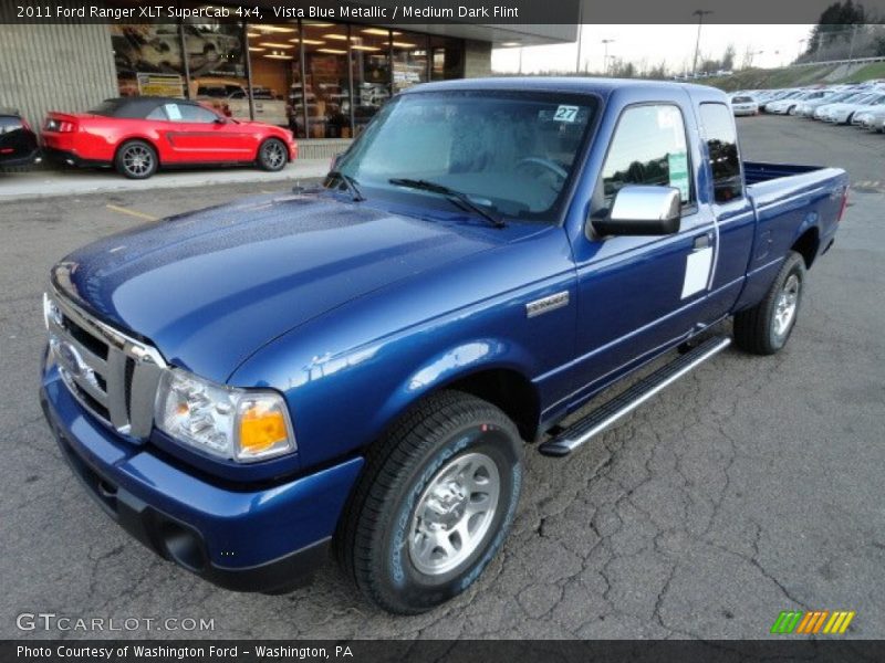 Vista Blue Metallic / Medium Dark Flint 2011 Ford Ranger XLT SuperCab 4x4