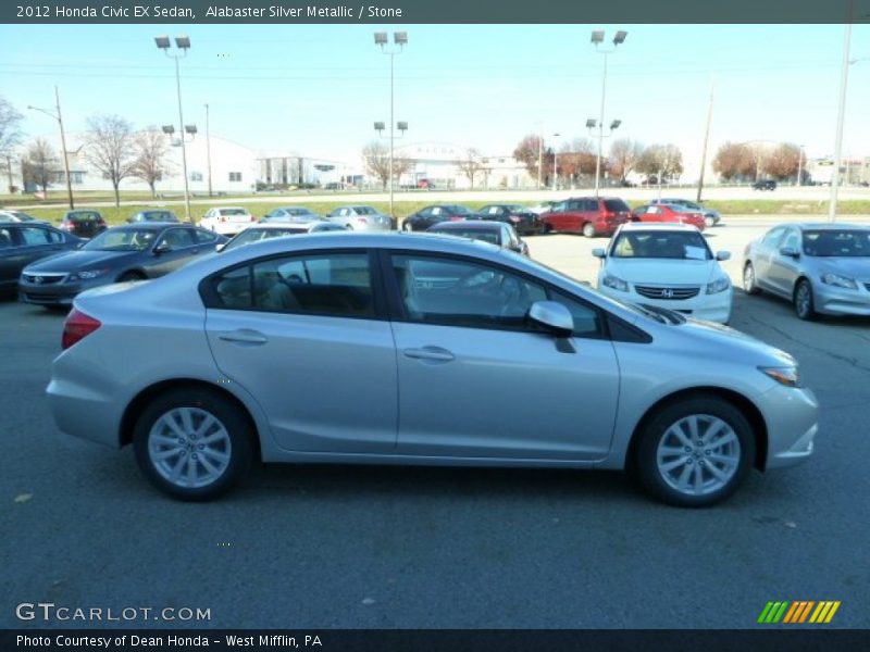 Alabaster Silver Metallic / Stone 2012 Honda Civic EX Sedan