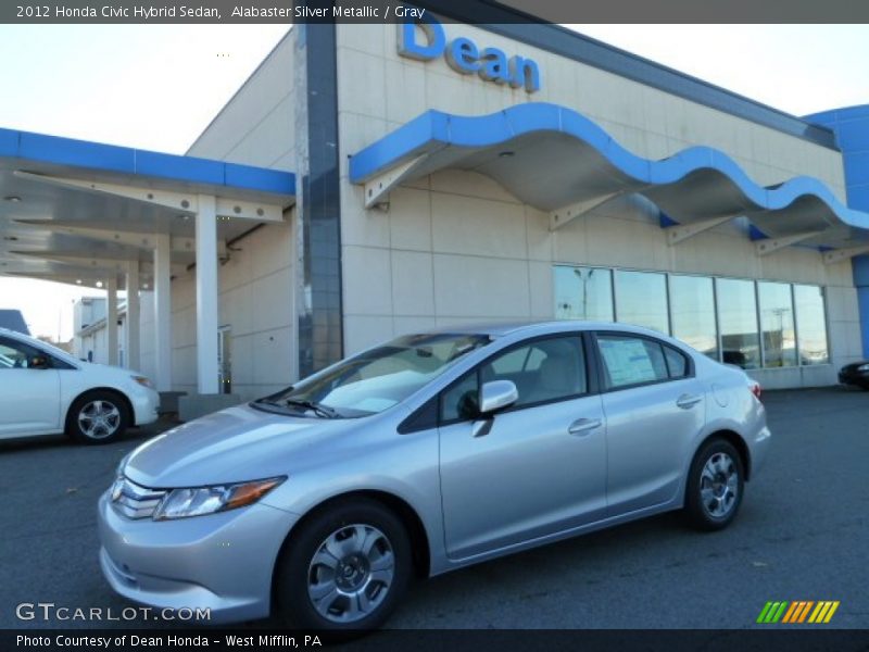 Alabaster Silver Metallic / Gray 2012 Honda Civic Hybrid Sedan