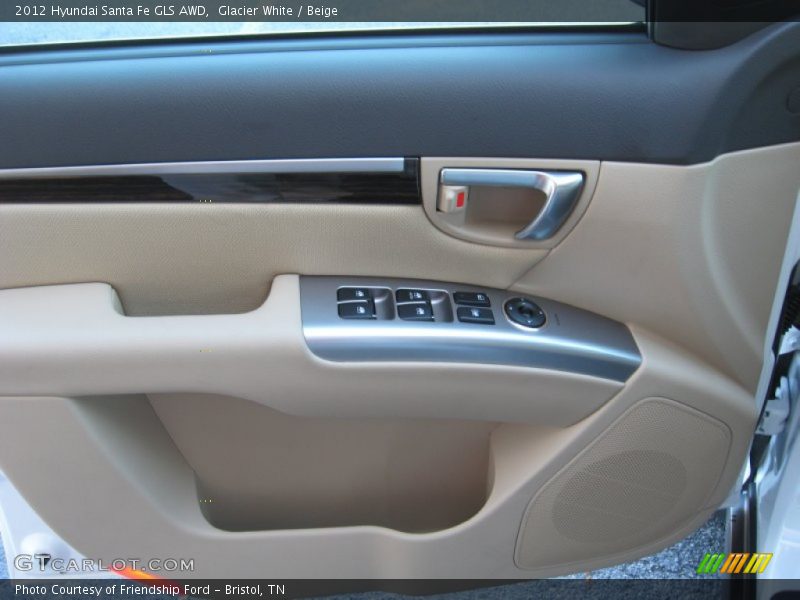 Glacier White / Beige 2012 Hyundai Santa Fe GLS AWD