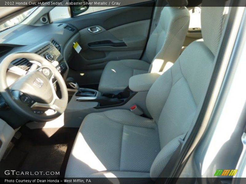 Alabaster Silver Metallic / Gray 2012 Honda Civic Hybrid Sedan