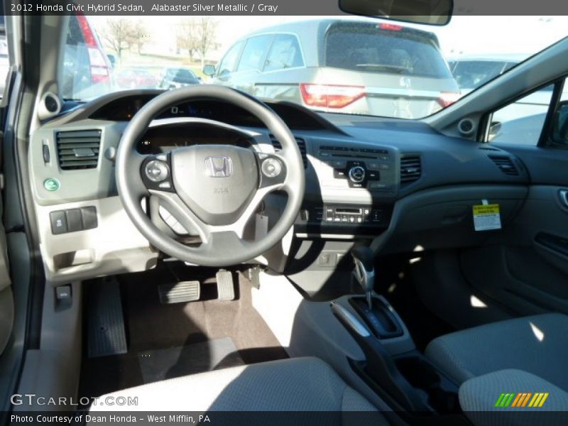 Alabaster Silver Metallic / Gray 2012 Honda Civic Hybrid Sedan