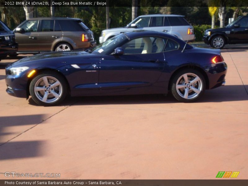 Deep Sea Blue Metallic / Beige 2012 BMW Z4 sDrive28i