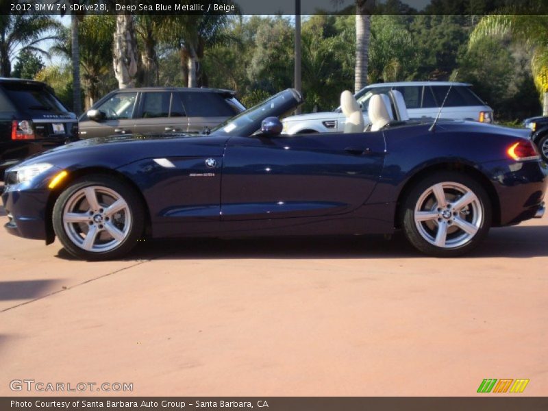 Deep Sea Blue Metallic / Beige 2012 BMW Z4 sDrive28i