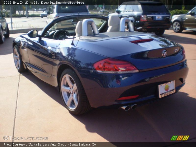 Deep Sea Blue Metallic / Beige 2012 BMW Z4 sDrive28i
