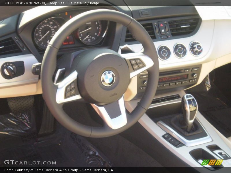 Deep Sea Blue Metallic / Beige 2012 BMW Z4 sDrive28i