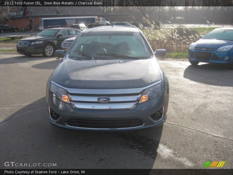 Steel Blue Metallic / Charcoal Black 2012 Ford Fusion SEL