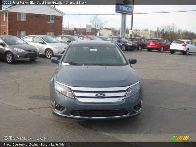 Steel Blue Metallic / Charcoal Black 2012 Ford Fusion SEL