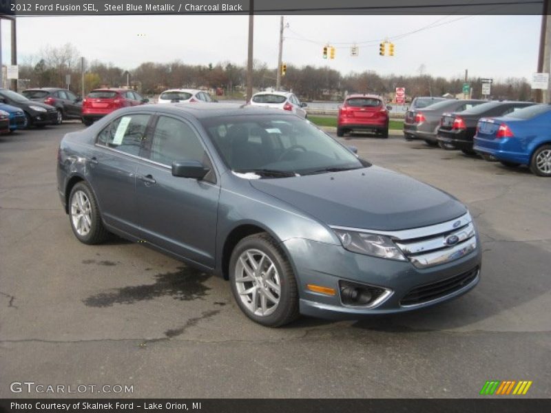 Steel Blue Metallic / Charcoal Black 2012 Ford Fusion SEL