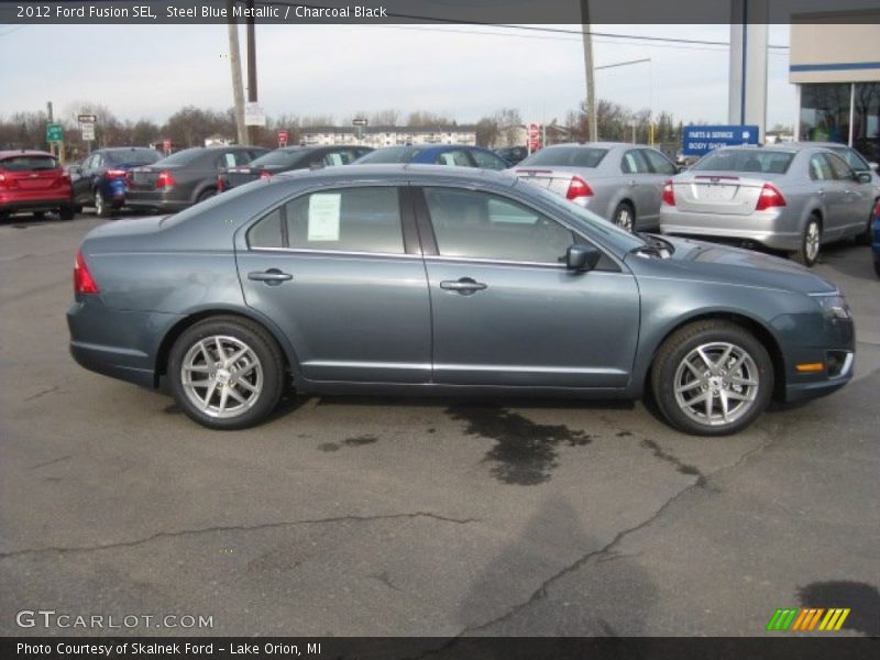 Steel Blue Metallic / Charcoal Black 2012 Ford Fusion SEL