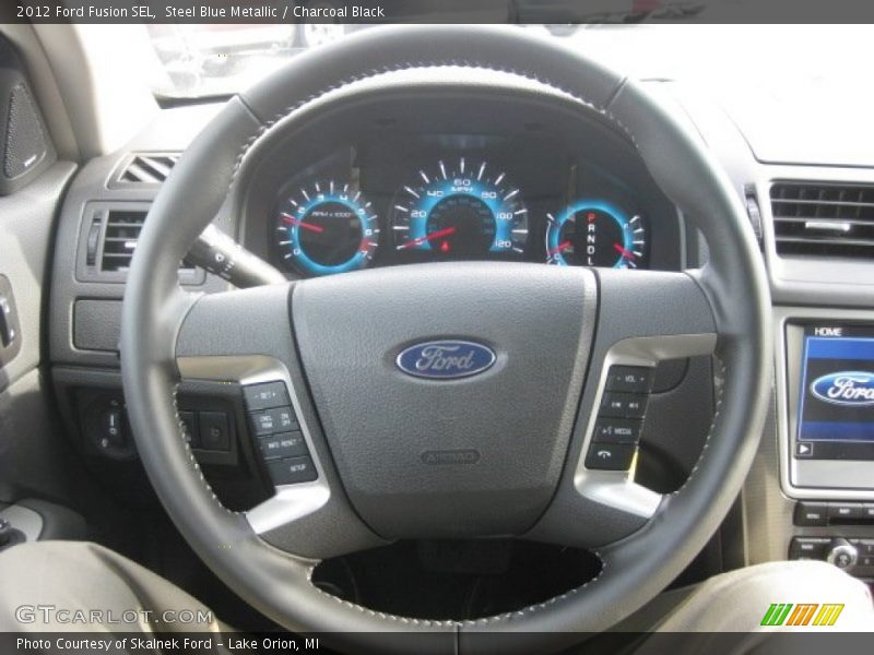 Steel Blue Metallic / Charcoal Black 2012 Ford Fusion SEL