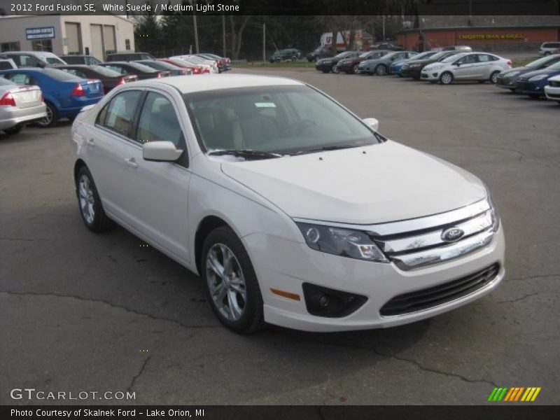 White Suede / Medium Light Stone 2012 Ford Fusion SE