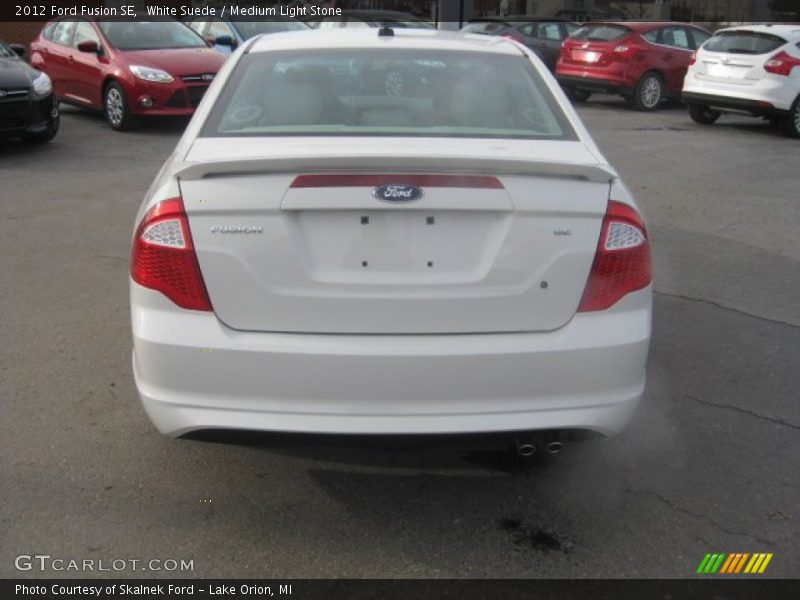 White Suede / Medium Light Stone 2012 Ford Fusion SE