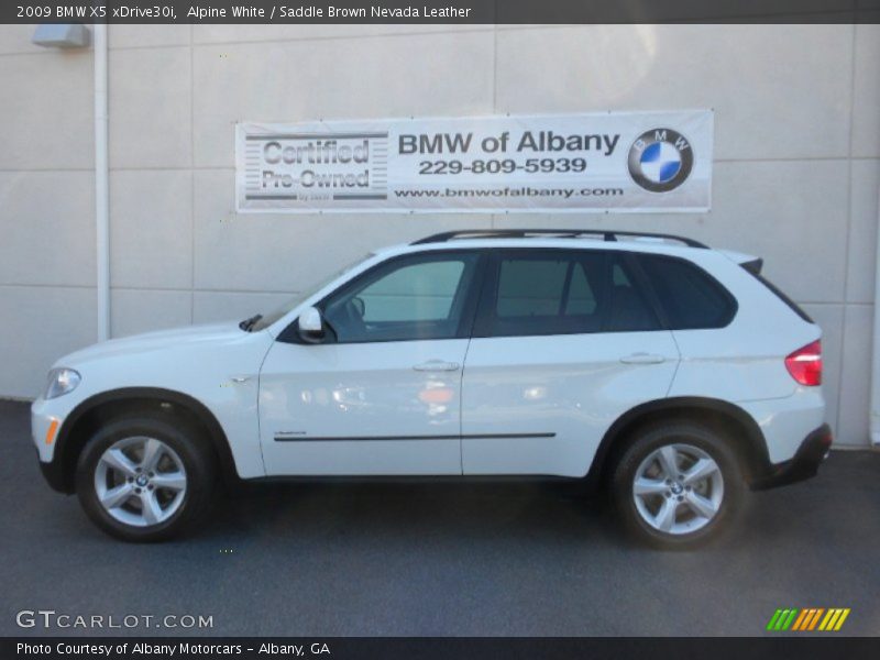 Alpine White / Saddle Brown Nevada Leather 2009 BMW X5 xDrive30i