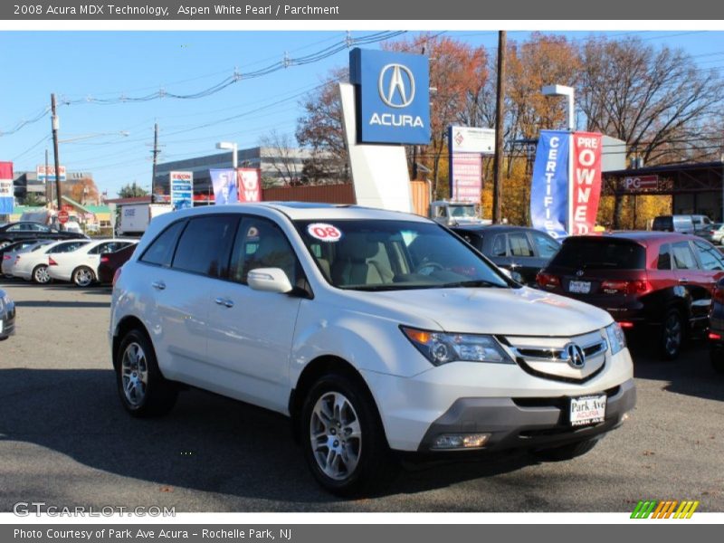Aspen White Pearl / Parchment 2008 Acura MDX Technology