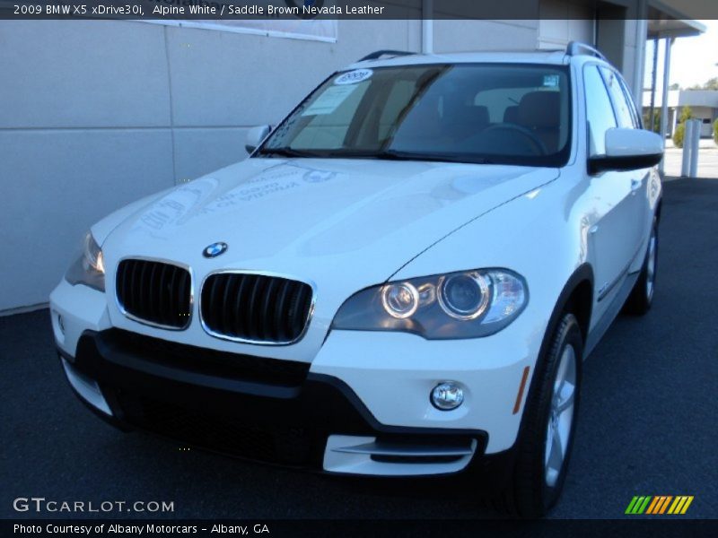 Alpine White / Saddle Brown Nevada Leather 2009 BMW X5 xDrive30i