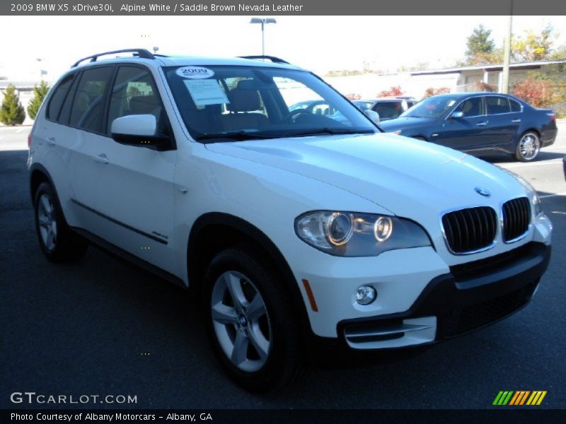 Alpine White / Saddle Brown Nevada Leather 2009 BMW X5 xDrive30i