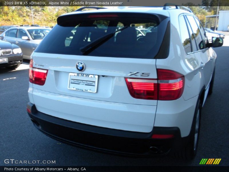 Alpine White / Saddle Brown Nevada Leather 2009 BMW X5 xDrive30i