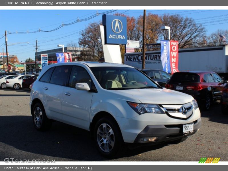 Aspen White Pearl / Parchment 2008 Acura MDX Technology
