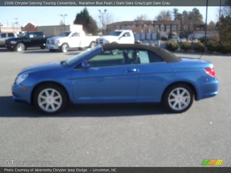 Marathon Blue Pearl / Dark Slate Gray/Light Slate Gray 2008 Chrysler Sebring Touring Convertible