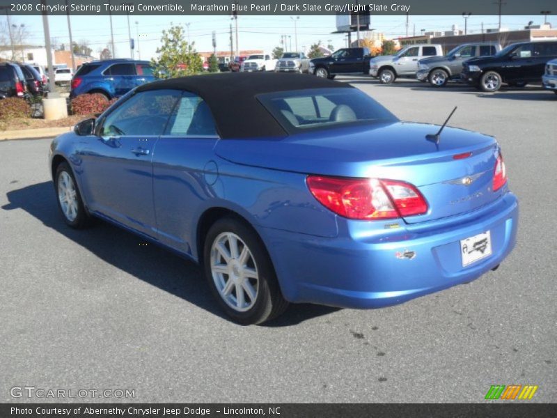 Marathon Blue Pearl / Dark Slate Gray/Light Slate Gray 2008 Chrysler Sebring Touring Convertible