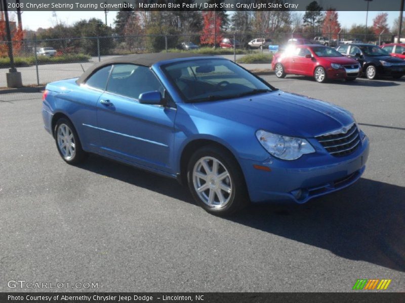 Marathon Blue Pearl / Dark Slate Gray/Light Slate Gray 2008 Chrysler Sebring Touring Convertible