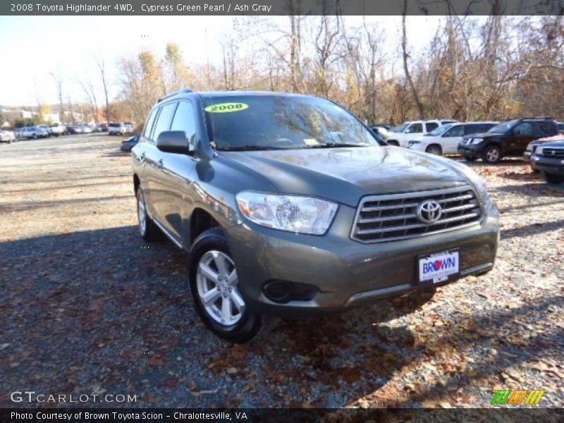 Cypress Green Pearl / Ash Gray 2008 Toyota Highlander 4WD
