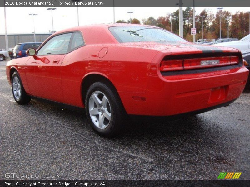 TorRed / Dark Slate Gray 2010 Dodge Challenger SE