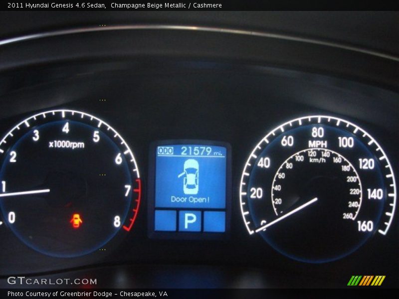  2011 Genesis 4.6 Sedan 4.6 Sedan Gauges