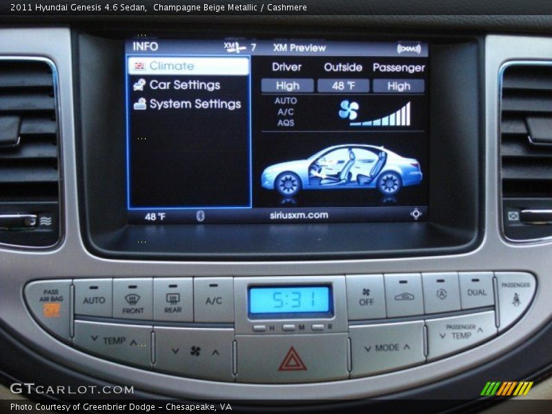 Champagne Beige Metallic / Cashmere 2011 Hyundai Genesis 4.6 Sedan