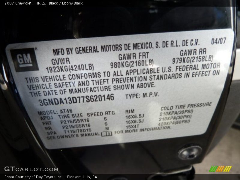 Black / Ebony Black 2007 Chevrolet HHR LS