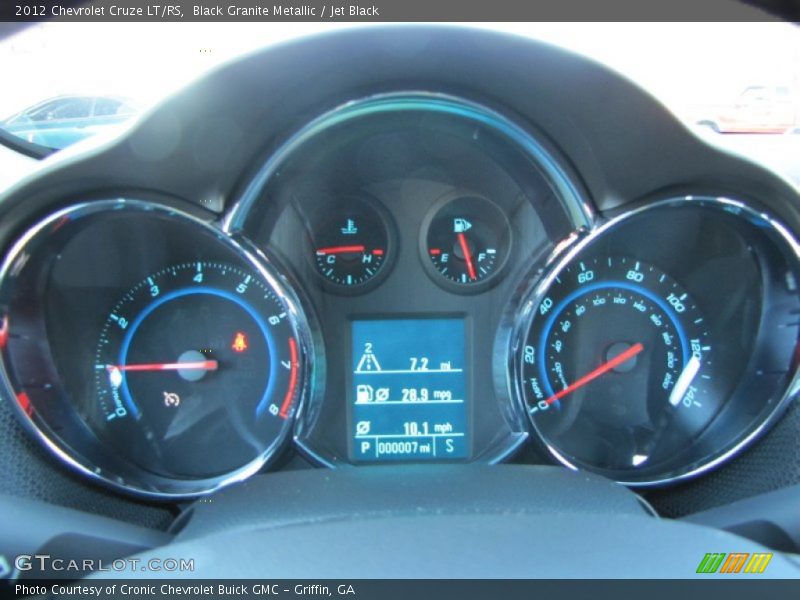 Black Granite Metallic / Jet Black 2012 Chevrolet Cruze LT/RS
