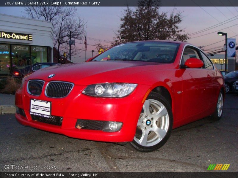 Crimson Red / Grey 2007 BMW 3 Series 328xi Coupe