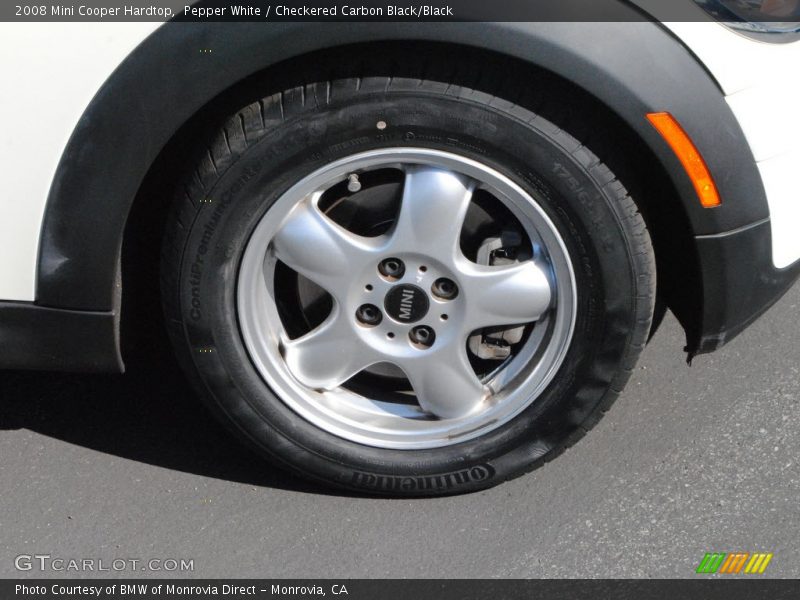 Pepper White / Checkered Carbon Black/Black 2008 Mini Cooper Hardtop