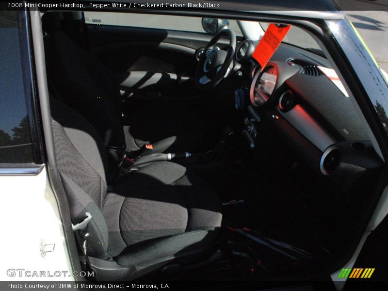 Pepper White / Checkered Carbon Black/Black 2008 Mini Cooper Hardtop