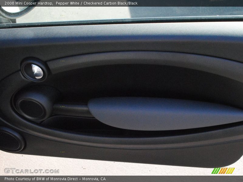 Pepper White / Checkered Carbon Black/Black 2008 Mini Cooper Hardtop