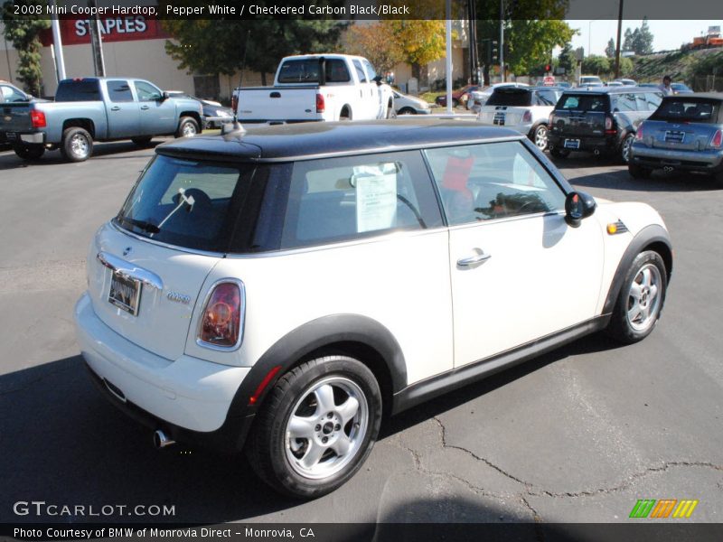 Pepper White / Checkered Carbon Black/Black 2008 Mini Cooper Hardtop
